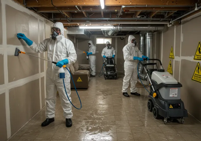 Basement Moisture Removal and Structural Drying process in Roosevelt County, NM